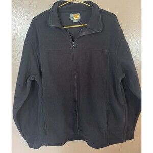 Bass Pro Black Zip Fleece Size Large New with Tags